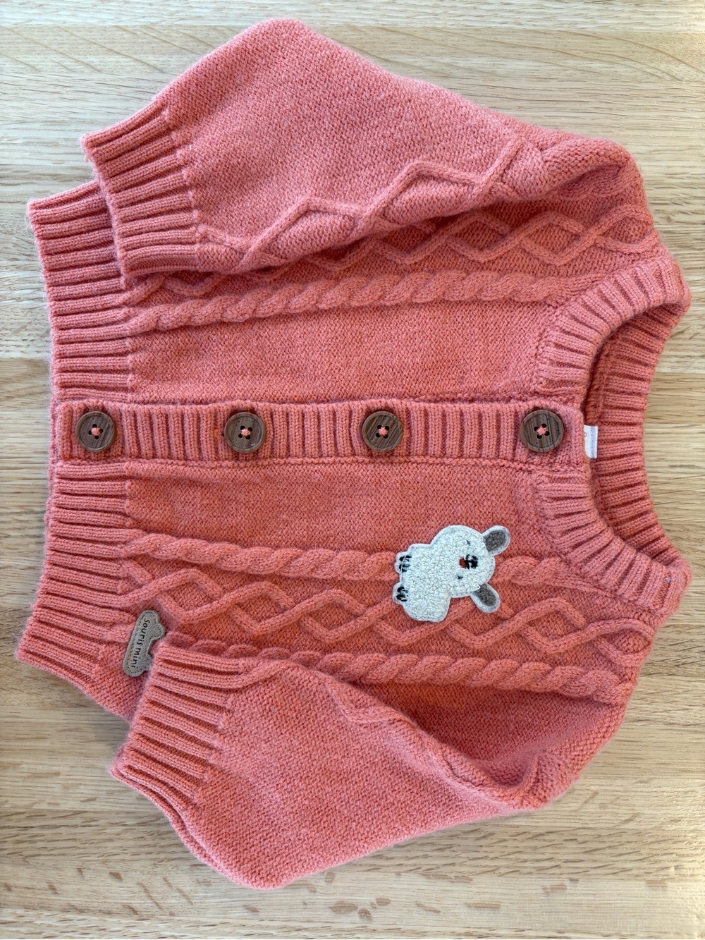 Kids Cable-Knit Button Cardigan Sweater - Pink